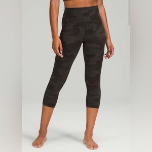 Lululemon Align High-Rise Crop 21" - Olive Green Camo, Sz 12